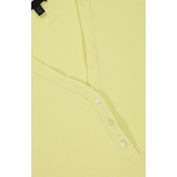 ATM Anthony Thomas Melillo womens Short Sleeve Bodysuit sz XL Yellow Henley $225 - Picture 5 of 13